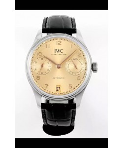 IWC Super Clone Portugieser Montre Réplique Suisse 1:1 Cadran Champagne Boîtier Acier