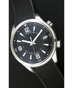 Jaeger-LeCoultre Polaris cadran noir Montre avec sangle en nylon 1:1 Miroir Réplique Suisse