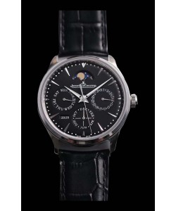 Montre Jaeger LeCoultre Master Ultra Fin Perpétuel Réplique Suisse avec cadran noir