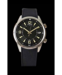 Jaeger-LeCoultre Polaris montre réplique à miroir 1:1 en cadran noir et bracelet en nylon 