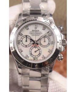 Montre Rolex Cosmograph Daytona 116509 Cadran perlé Mouvement Cal.4130 - Acier 904L