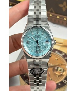 Rolex Land-Dweller 127236 Bleu glacier Nid d'abeille 36 mm Réplique suisse 