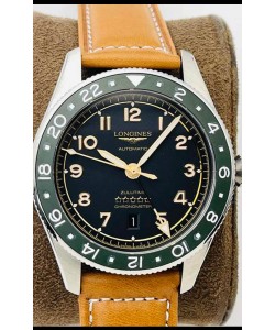 Longines Spirit ZULU Time Miroir 1:1 Réplique Montre en Boîtier Acier 904L - Mouvement Automatique Suisse L844.4 Bracelet Marron