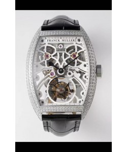 Franck Muller Fast Tourbillon Edition 1:1 Miroir Réplique Suisse dans un boîtier en diamants 