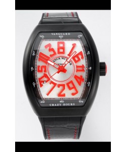 Franck Muller Vanguard Crazy Hours - Boîtier DLC Cadran Blanc Réplique Suisse 