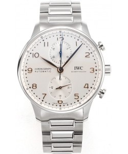 IWC Chronographe Portugais Réplique Suisse en Acier Cadran Blanc - Reproduction Edition Miroir 1:1
