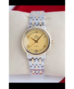 Omega De Ville - Montre automatique suisse en or jaune bicolore - cadran or - Édition De Ville