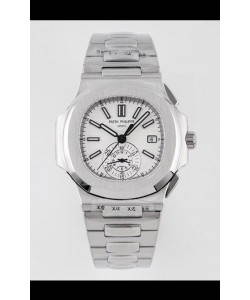 Patek Philippe Nautilus 5980/1A Boîte en acier 904L avec cadran blanc - Réplique Miroir 1:1
