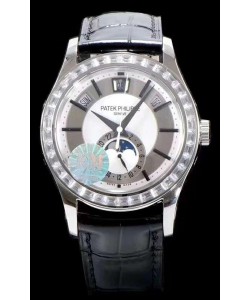 Patek Philippe 5205-001 Complications MoonPhase Cadran Gris Clair Réplique Suisse Miroir 1:1