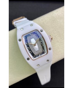 Richard Mille RM-07-01 Cadran Diamants Céramique Blanche Dames Réplique Suisse 1:1 
