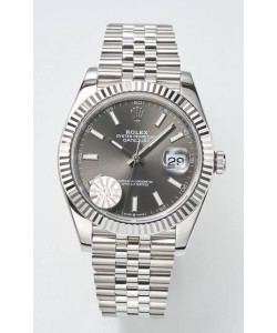 Mouvement Cal.3235 Montre Suisse Rolex Datejust Réplique 1:1 Miroir 904L Acier 41MM - Cadran gris 