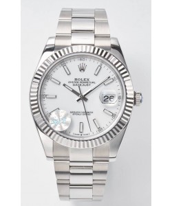 Rolex Datejust Cal.3235 Mouvement Montre Suisse Réplique 1:1 Miroir 904L Acier 41MM - Cadran Blanc 