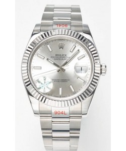 Rolex Datejust Cal.3235 Mouvement Montre Suisse Réplique Miroir 1:1 904L Acier 41MM - Cadran Acier 