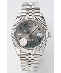 Rolex Datejust Cal.3235 WIMBLEDON Montre Suisse Réplique Miroir 1:1 904L Acier 41MM - Cadran Gris 
