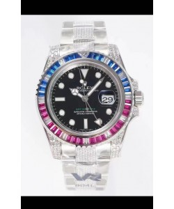 Rolex GMT Masters II Diamants Montre Suisse en boîtier 904L - Qualité Miroir 1:1
