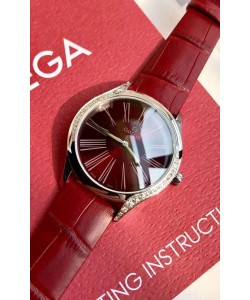 Omega De Ville Tresor Edition Montre Suisse à Quartz 36MM Boîtier Acier Cadran Rouge