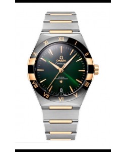 Omega Co-Axial Constellation Deux tons Noir Cadran Vert Réplique miroir 1:1 41MM