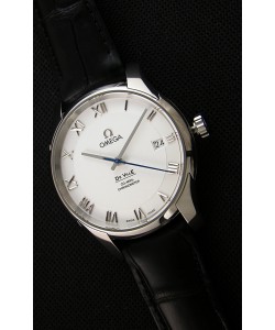 Omega De-Ville Annual Calendar Co-Axial Montre Réplique Suisse 1:1 Miroir Édition cadran blanc