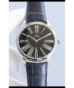 Omega De Ville Tresor Edition Montre Suisse à Quartz 36MM Boîtier Acier Cadran Noir