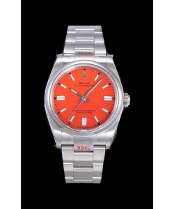 Montre Rolex Oyster Perpetual REF#124300 41MM mouvement Cal.3230 Cadran Rouge Acier 904L Réplique Miroir 1:1