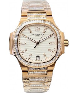 Patek Philippe Nautilus 7118R 35MM Cadran en or rose blanc Réplique miroir 1:1