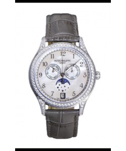 Patek Philippe Complications 4948G Calendrier Annuel Phase de Lune Cadran Perle Or Blanc Réplique Suisse 