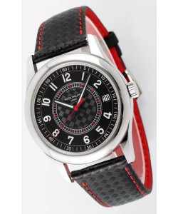 Patek Philippe Calatrava 6007 Cadran noir Aiguilles rouges Boîtier acier 904L Montre réplique 1:1