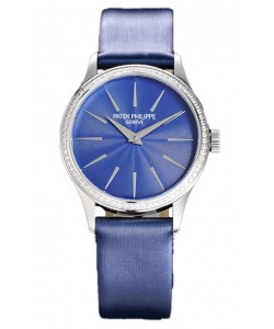 Patek Philippe Calatrava 4997 Ladies Cadran en acier bleu avec mouvement automatique suisse 