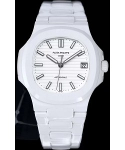Patek Philippe Nautilus 5711 AET Rémoulé Céramique Blanche Edition Cadran Blanc Réplique Montre Suisse