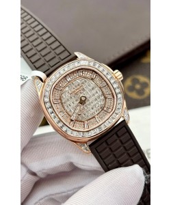 Patek Philippe Aquanaut 5062/450R-001 Or Rose Pavé de Diamants Réplique Montre suisse
