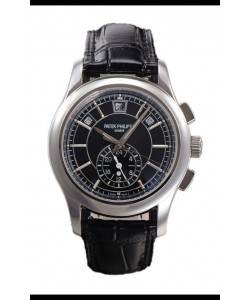 Patek Philippe 5205 Complications Moonphase Cadran noir Montre 1:1 miroir Réplique Suisse