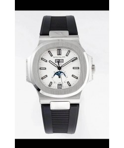 Patek Philippe Nautilus 5726A Montre Suisse 1:1 Cadran Blanc Bracelet Caoutchouc 