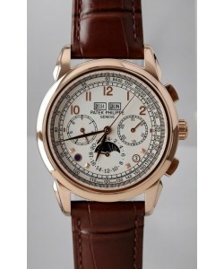 Montre suisse Patek Philippe Grand Complications 5270 avec boîtier en or rose et cadran blanc