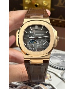 Patek Philippe Nautilus 5712/R Réplique suisse de qualité 1:1 avec cadran gris et bracelet en cuir
