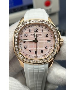 Réplique de montre Patek Philippe Super Clone Aquanaut 5268R en or rose automatique avec cadran rose 38,8 mm