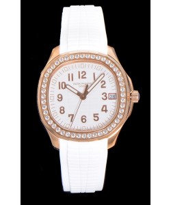 Patek Philippe Super Clone Aquanaut Or rose Cadran blanc 38,5 mm