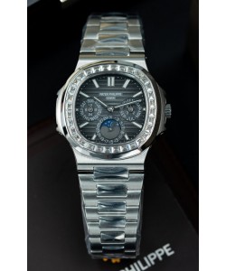Patek Philippe Nautilus 5740 Calendrier perpétuel Cadran gris en acier inoxydable Réplique suisse