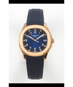 Patek Philippe Super Clone Aquanaut 5167 SC330 Mouvement 904L Montre en or rose avec cadran bleu