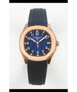 Patek Philippe Super Clone Aquanaut 5167 SC324 Mouvement 904L Montre en or rose avec cadran bleu