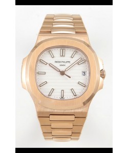 Patek Philippe Super Clone Nautilus 5711/1R-001 en or rose avec cadran blanc