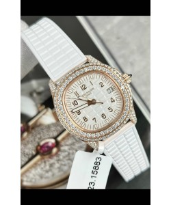 Patek Philippe Superclone Aquanaut 5069R Mossanites Montre sertie en or rose