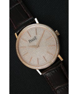 Montre Piaget Altiplano G0A36128 Suisse à Quartz avec Cadran diamant pavé Boîtier Rose Or Réplique