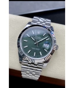 Rolex Datejust Cal.3235 Mouvement 1:1 Miroir Réplique Acier 904L 41MM - Cadran cannelé vert
