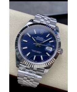 Rolex Datejust Mouvement Cal.3235 Réplique 1:1 Acier 904L 41MM - Cadran à motifs cannelés bleu