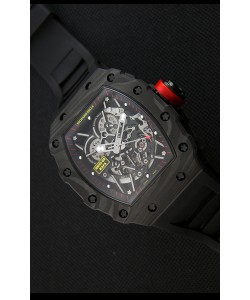 Montre Richard Mille RM35-2 Rafael Nadal Etui en Carbone Forgé avec Bracelet en caoutchouc noir