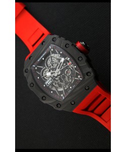 Montre Richard Mille RM35-2 Rafael Nadal Etui en Carbone Forgé avec Bracelet rouge