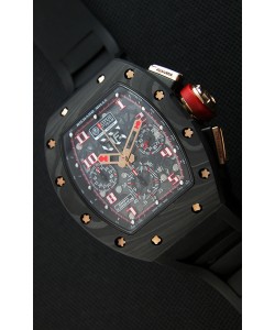 Montre Richard Mille RM011 Romain Grosjean Lotus F1 Édition Boîtier en Carbone forgé 