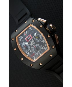 Montre Richard Mille RM011-FM Felipe Massa Étui en céramique noir d’une seule pièce avec Bracelet Noir