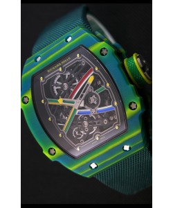 Montre Richard Mille 67-02 Wayde Van Niekerk avec Etui forgé en Carbone Répliquée 
