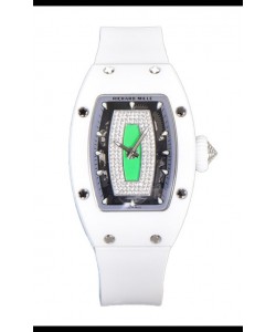 Richard Mille RM007 Cadran vert en céramique blanche Automatique Superclone Suisse Réplique Montre